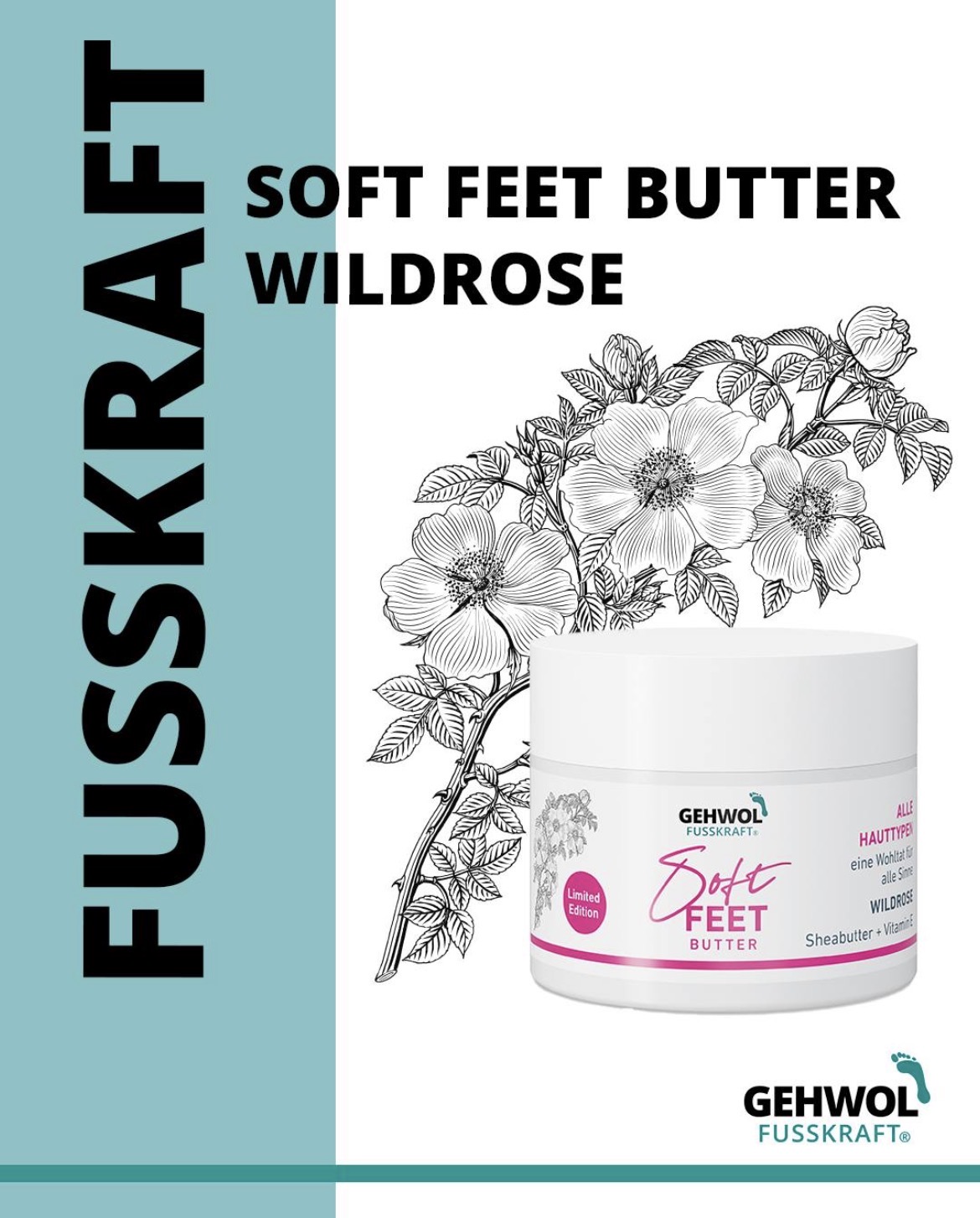 GEHWOL FUSSKRAFT Soft Feet Butter Wildrose Limited Edition 50 ml